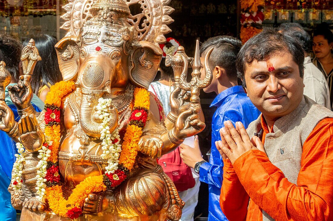 France, Paris, Ganesh Temple of Paris Sri Manicka Vinayakar Alayam, the Feast of the God Ganesh\n