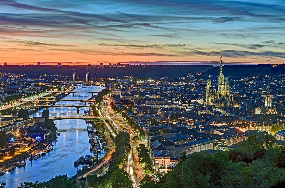 France, Seine-Maritime, Rouen, view on the city\n