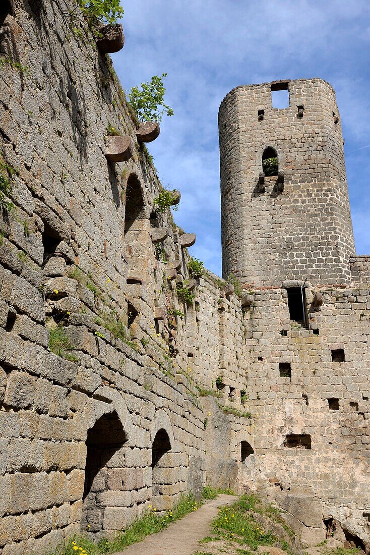 Frankreich, Bas Rhin, Andlau, Schloss Andlau aus dem 13. Jahrhundert, der Innenhof