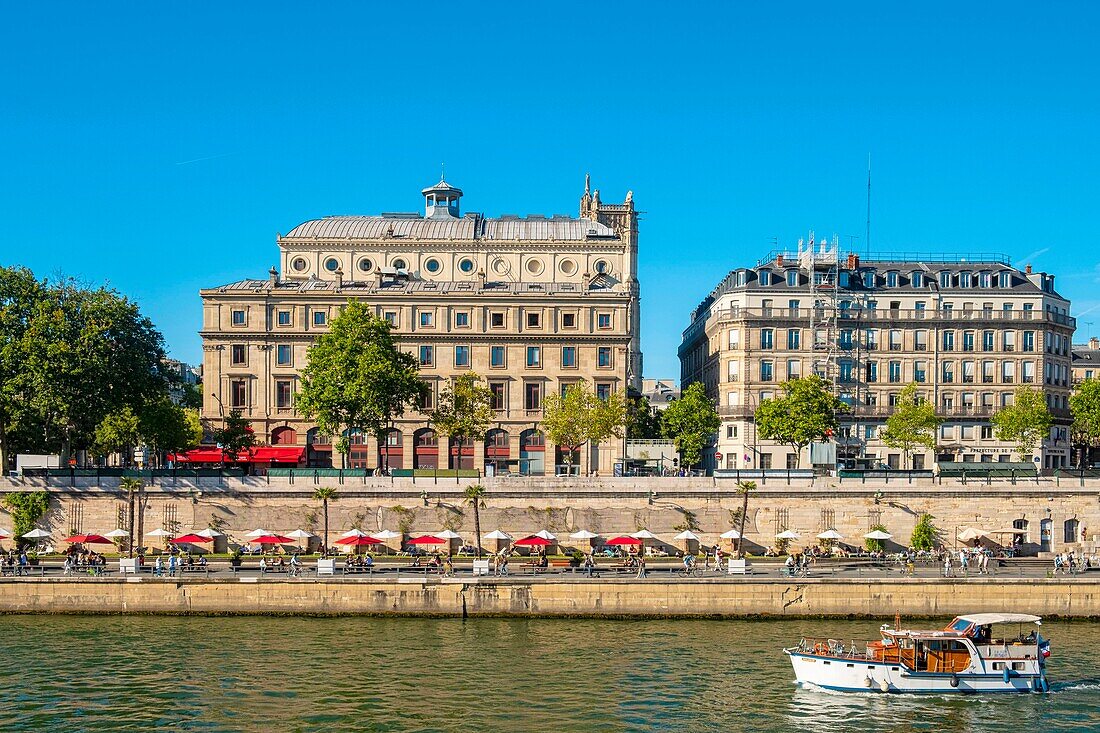 Frankreich, Paris, von der UNESCO zum Weltkulturerbe erklärtes Gebiet, Paris Beach 2019, Quai de Gesvres