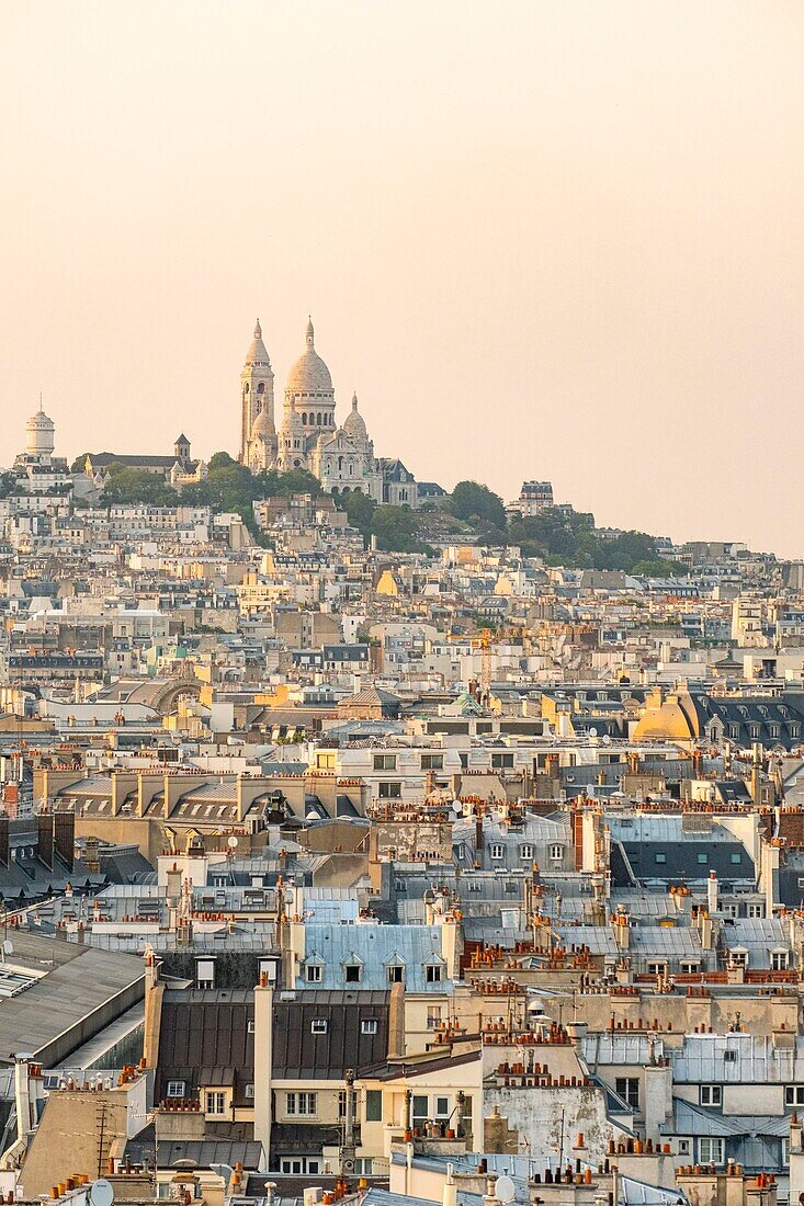 Frankreich, Paris, die Dächer von Paris in Zink und das Heilige Herz