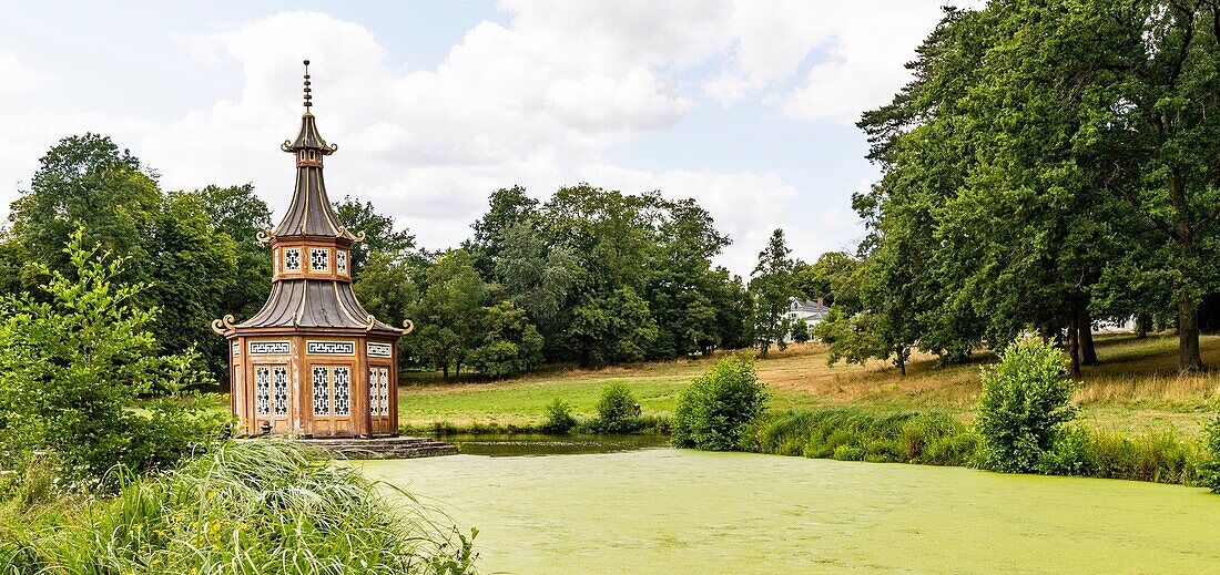 Frankreich, Yvelines (78), Montfort-l'Amaury, Schloss Groussay, chinesische Pagode, entworfen von Emilio Terry im Jahr 1963