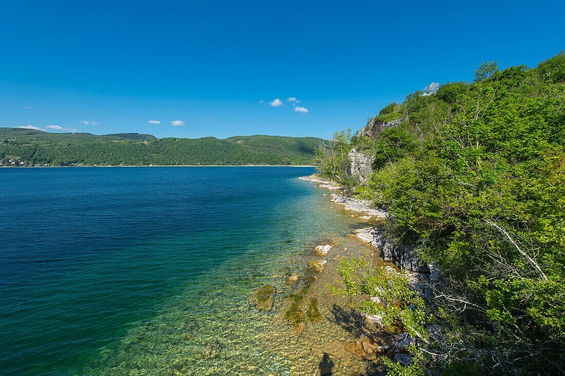 Frankreich, Savoyen, Bourget-See, Aix les Bains, Alpenriviera, die sehr wilde Nordküste unweit von Chatillon