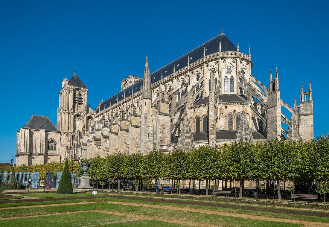 Frankreich, Cher, Bourges, Kathedrale Saint Etienne de Bourges, von der UNESCO zum Weltkulturerbe erklärt