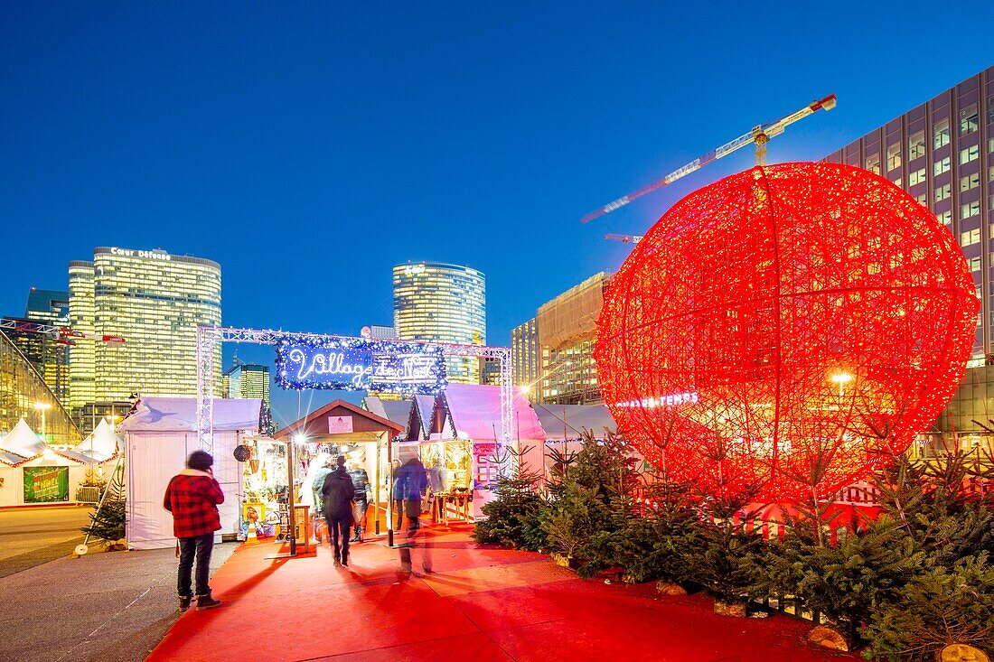 France, Hauts de Seine, La Defense, the Parvis or the Esplanade, the Christmas market\n