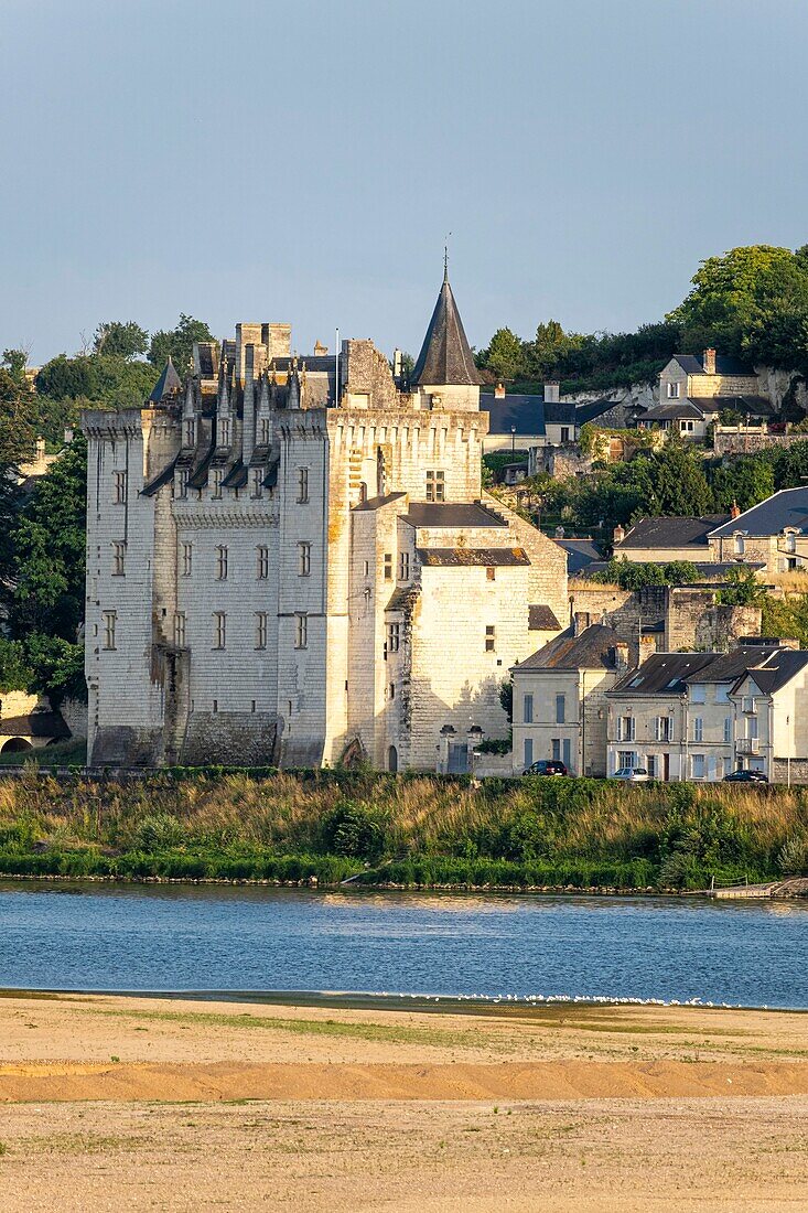 Frankreich, Maine-et-Loire, Loire-Tal, von der UNESCO zum Weltkulturerbe erklärt, Montsoreau, ausgezeichnet als Les Plus Beaux Villages de France (Die schönsten Dörfer Frankreichs), Schloss Montsoreau am Ufer der Loire