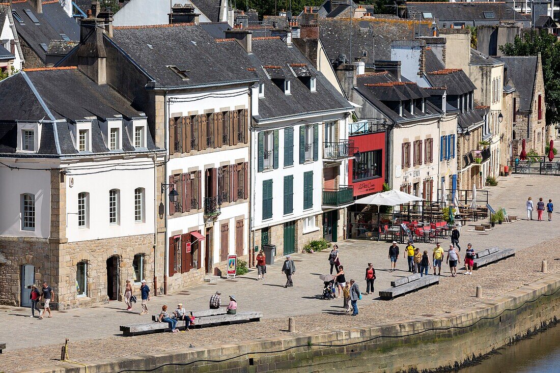 France, Morbihan, Auray, the old quarter of Port Saint-Goustan on the banks of the river Auray, Saint-Sauveur square\n