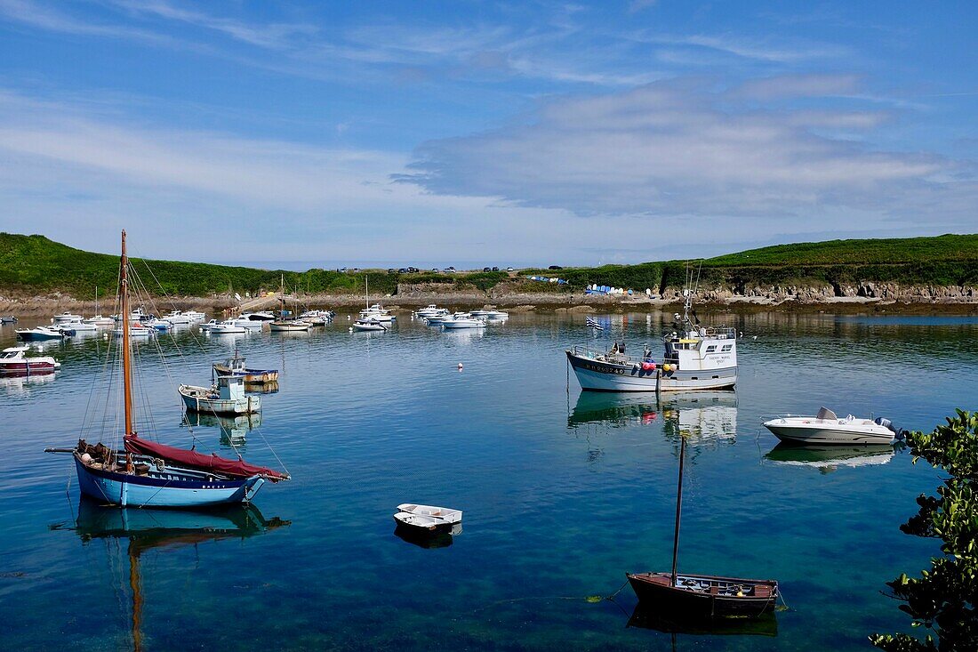 France, Finistere, Iroise see, Armorique Regional natural park, Le Conquet, the harbour\n