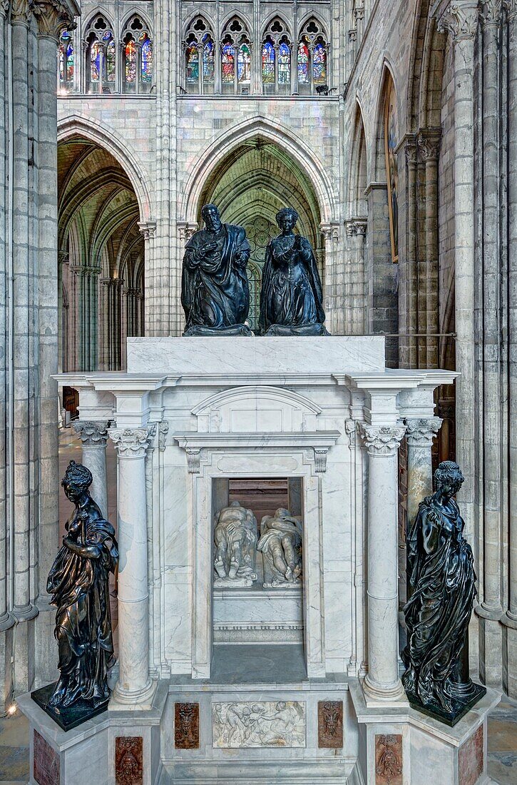 Frankreich, Seine-Saint-Denis, Saint-Denis, Basilika-Kathedrale, das Grabmal von Henri II. und Katharina de Medici