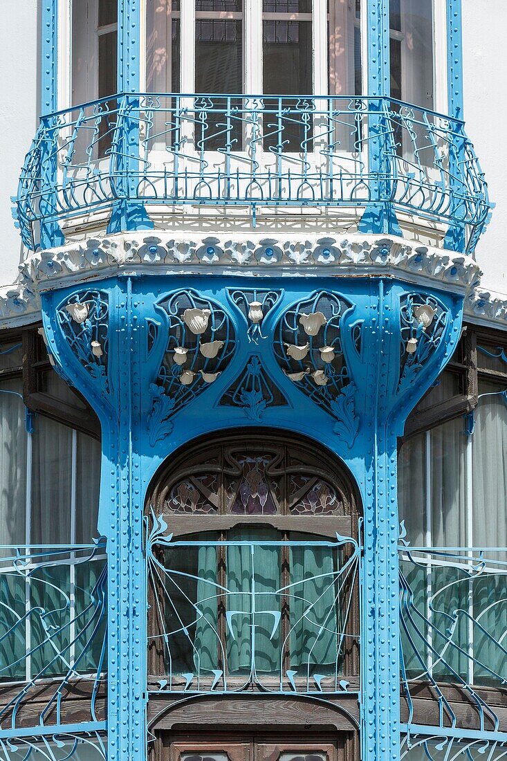 France, Meurthe et Moselle, Nancy, Art Nouveau building former seed shop Graineterie Genin built in 1901 by engineer Henri Gutton in Saint Jean street\n