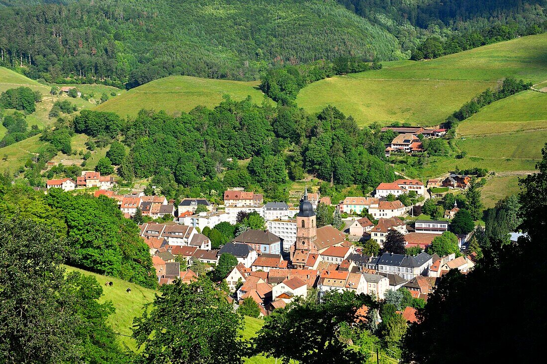 Frankreich, Haut Rhin, Sainte Marie aux Mines, Stadtansicht