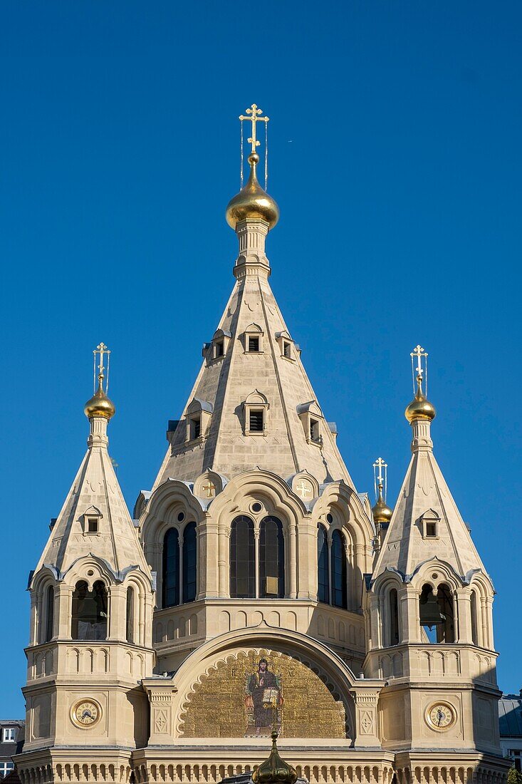 France, Paris,t, Cathedral St. Alexander Nevsky, listed historic monument since 1881, Russian Orthodox church located rue Daru\n