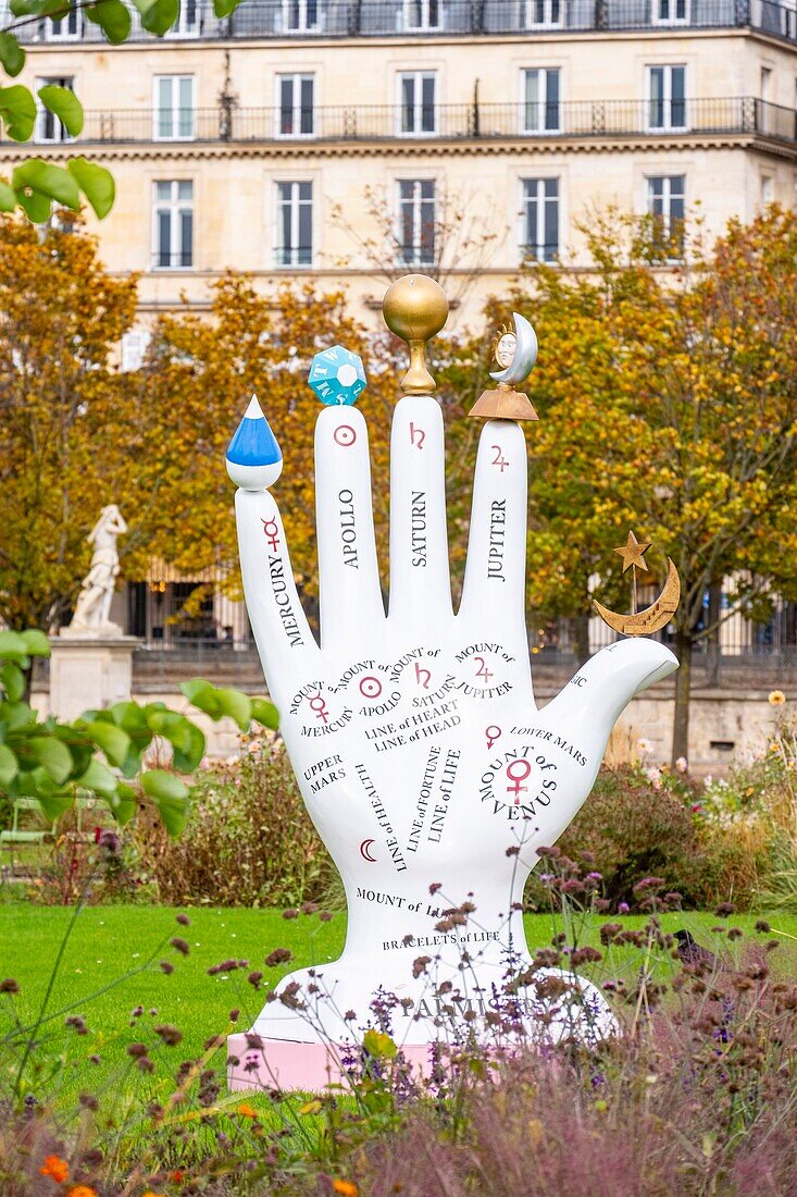 France, Paris, Tuileries Garden, FIAC OFF 2019, Shanna Moulton, Reaching through the Cosmic Sphere\n