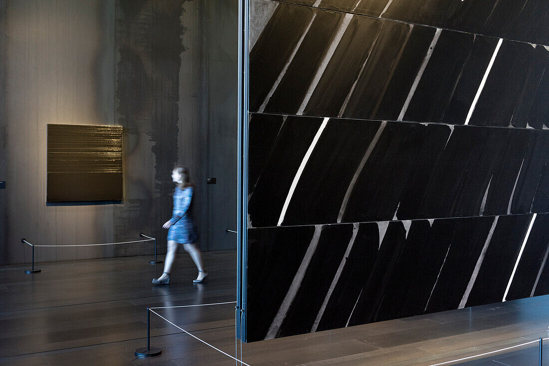 France, Aveyron, Rodez, Soulages Museum, labelled Museum of France, designed by the Catalan architects RCR Arquitectes associated with the architectural firm Passelac and Roques, Pierre Soulages (1919-2022) paintings\n
