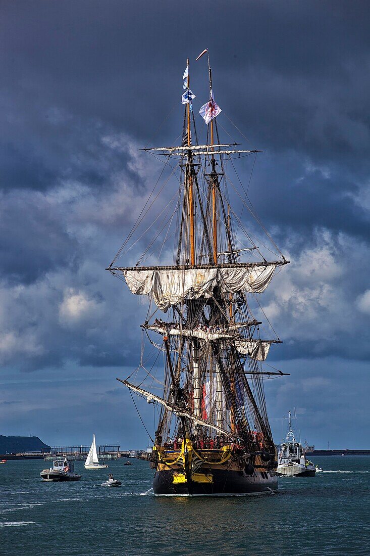 France, Finistère, Brest, L'HERMIONE, Freedom Frigate France Brest International Maritime Festival 2016\n