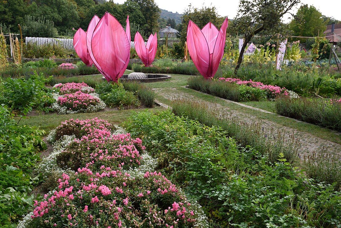 France, Haut Rhin, Husseren Wesserling, Wesserling Park, garden, India with 1000 faces, 2019\n