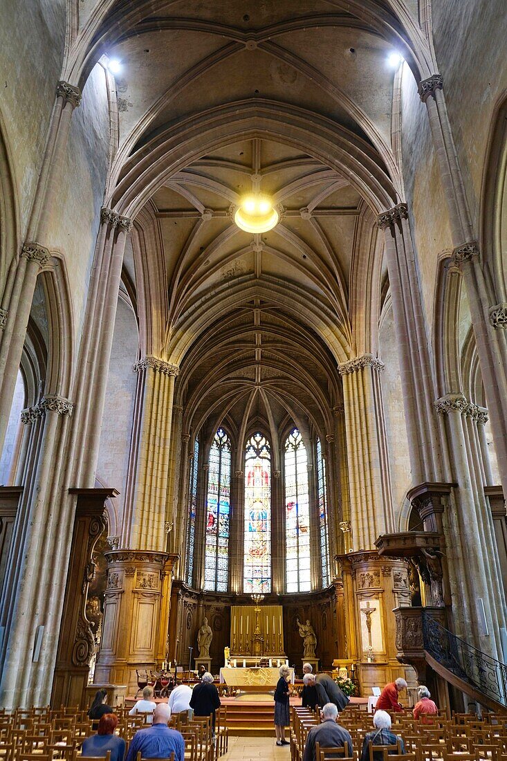 France, Cote d'Or, Dijon, area listed as World Heritage by UNESCO, Saint Michel Church\n