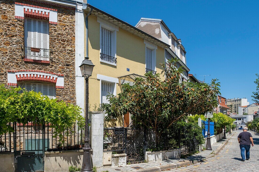 France, Paris, La Campagne a Paris, houses with garden in the heart of the city, Irenee Blanc street\n