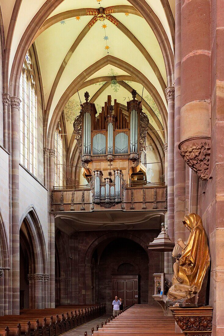 Frankreich, Bas Rhin, Marmoutier, römische Abteikirche aus dem 6. Jahrhundert, Orgeln aus dem Jahr 1710 des berühmten Orgelbauers André Silbermann