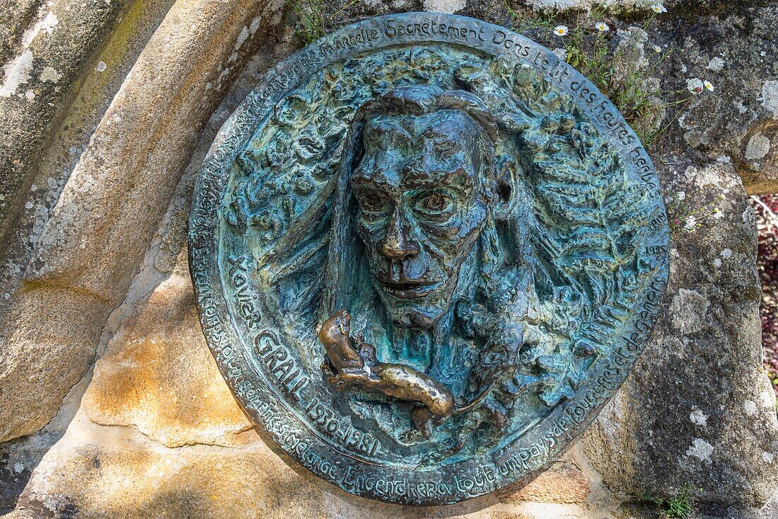 France, Finistere, Pont-Aven, promenade Xavier Grall, tribute to the Breton poet\n