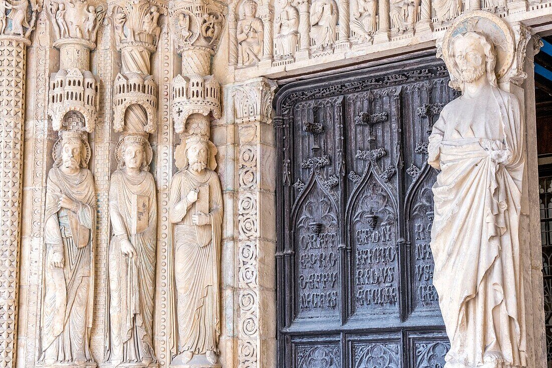 Frankreich, Cher, Bourges, Kathedrale St. Etienne, von der UNESCO zum Weltkulturerbe erklärt, Südportal, 13.