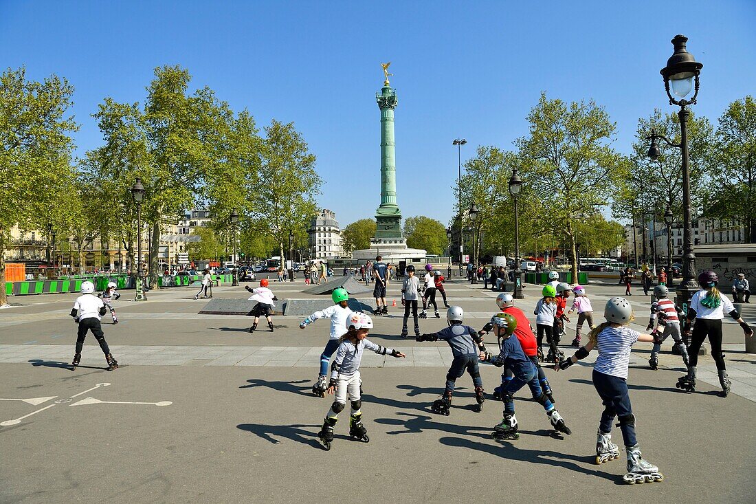 Frankreich, Paris, Place de la Bastille, Säule des Juli