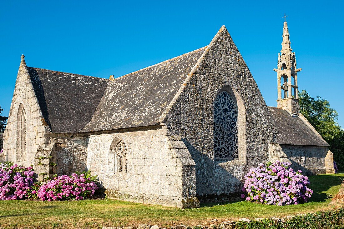 France, Finistere, Aven Country, Nevez, Notre-Dame-de-la-Clarté chapel or Trois-Marie chapel (16th century) in the village of Tremorvezen\n