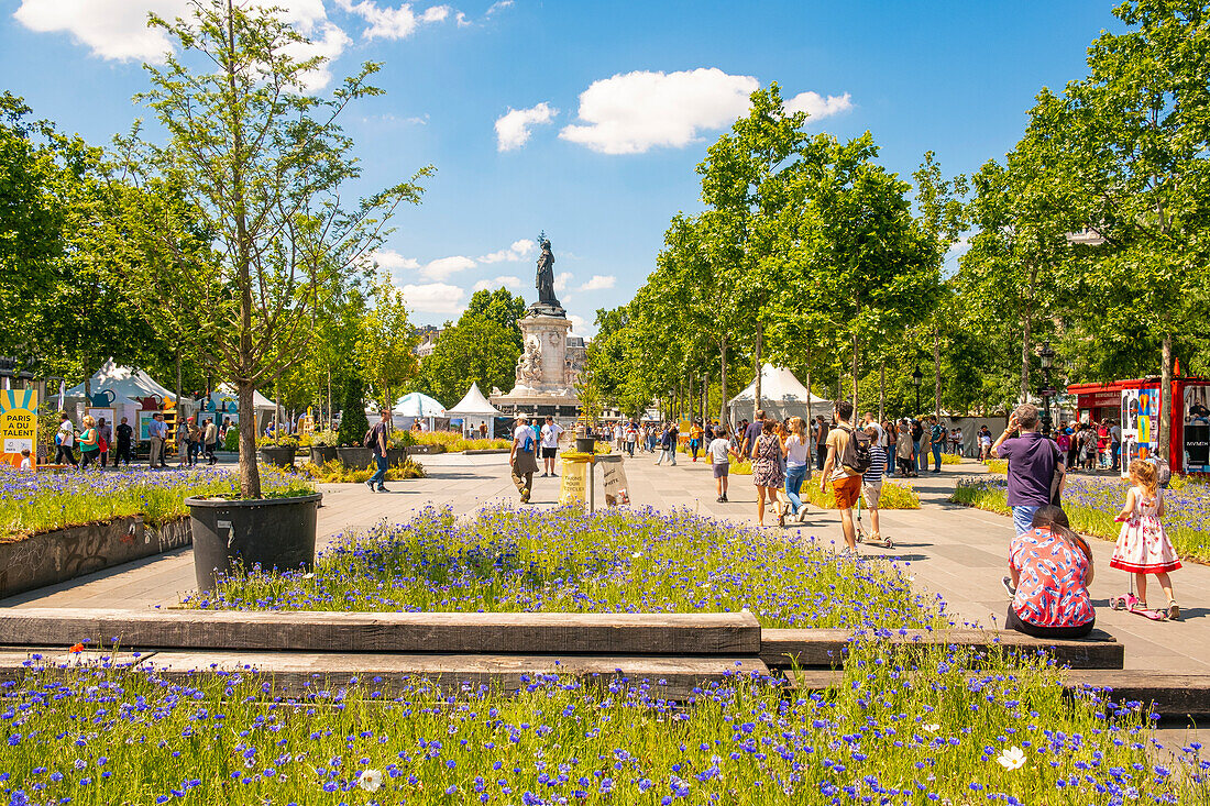 Frankreich, Paris, der Platz der Republik, bepflanzt für die Veranstaltung Biodiversität 2019 vom 21. bis 24. Juni 2019 (Gad Weil)