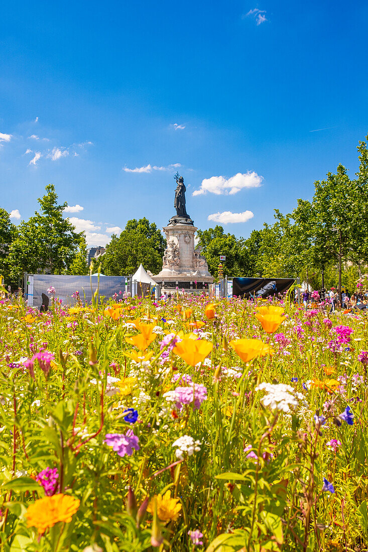 France, Paris, the Place of the Republic planted for the event Biodiversity 2019 from 21 to 24 June 2019 (Gad Weil)\n