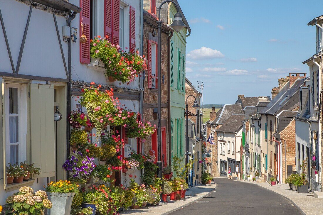 Frankreich, Somme, Baie de Somme, Saint-Valery-sur-Somme, Viertel der Seeleute und Fischer Courtgain, Straßenmühlen