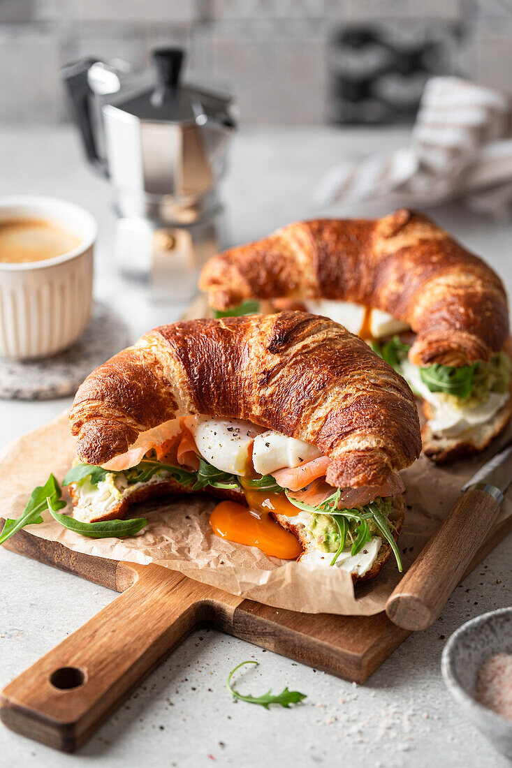 Croissant breakfast sandwiches
