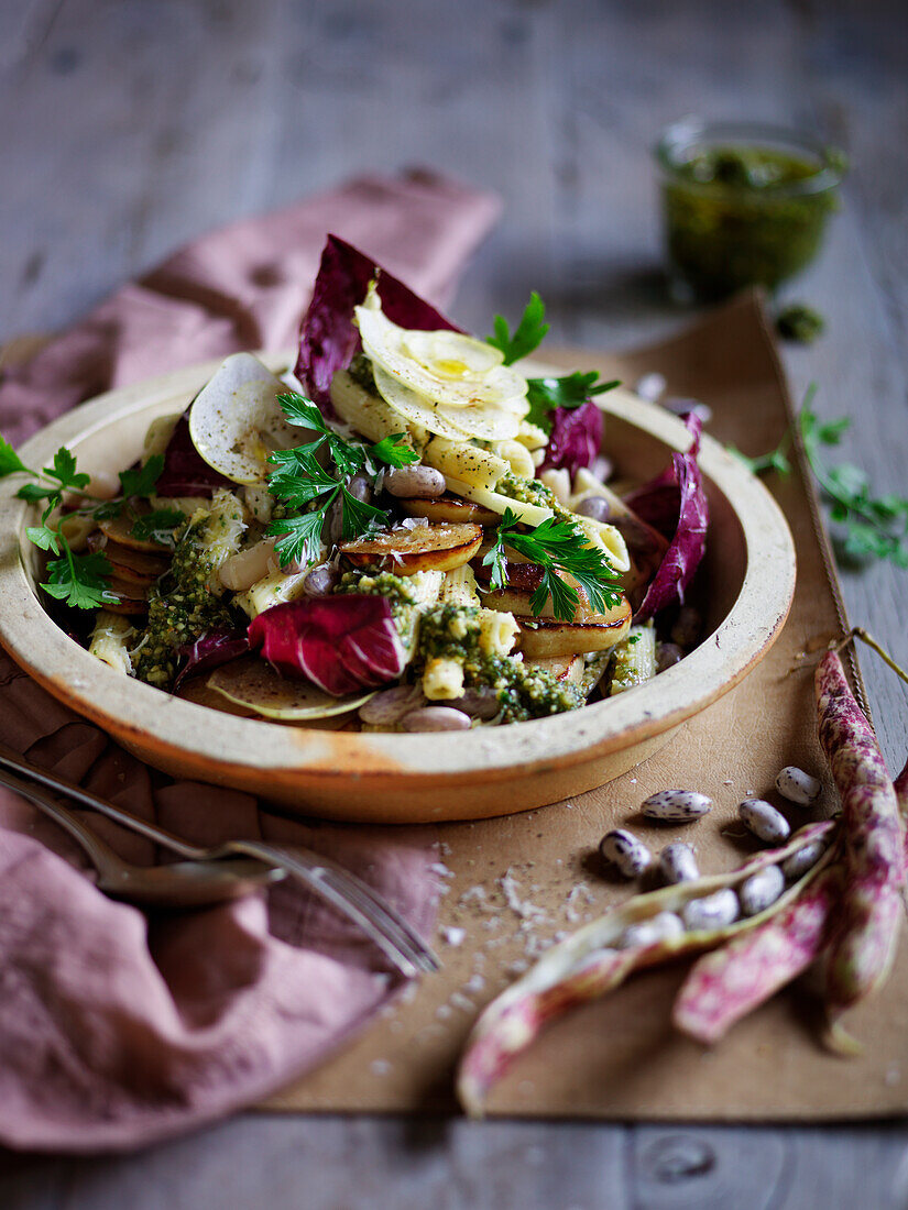 Birnen-Borlottibohnen-Salat