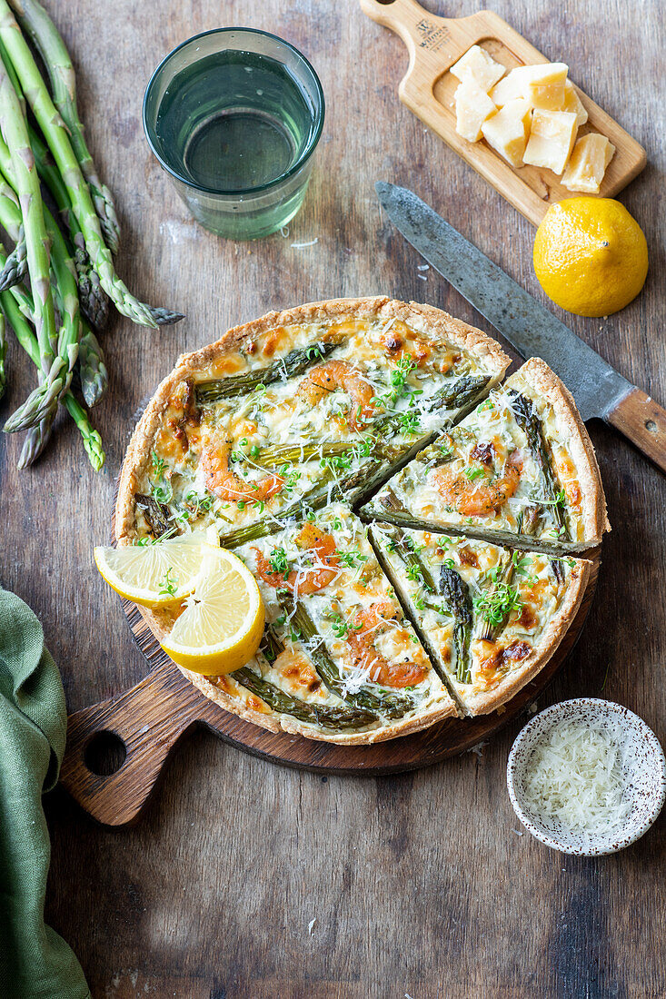 Spargel-Garnelen-Quiche