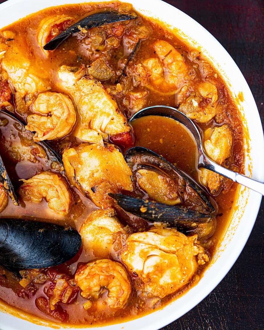Cioppino (Italian-American fish stew with shellfish)