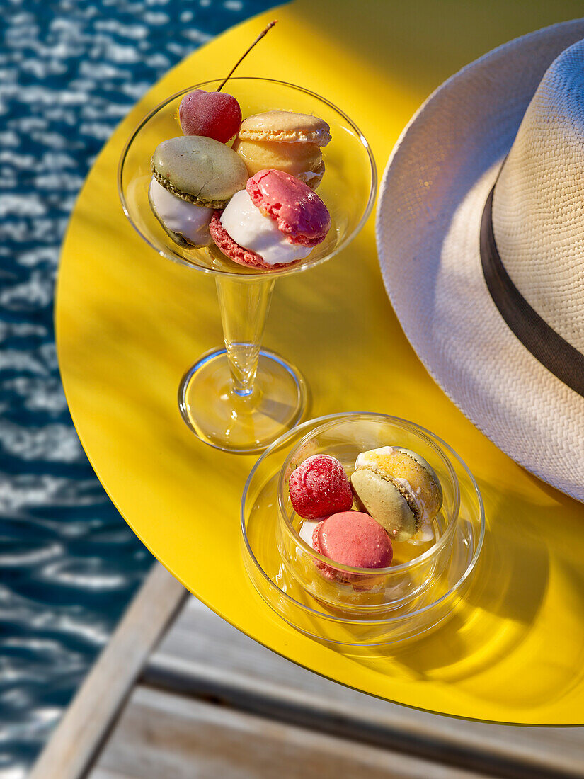 Macarons with ice cream filling