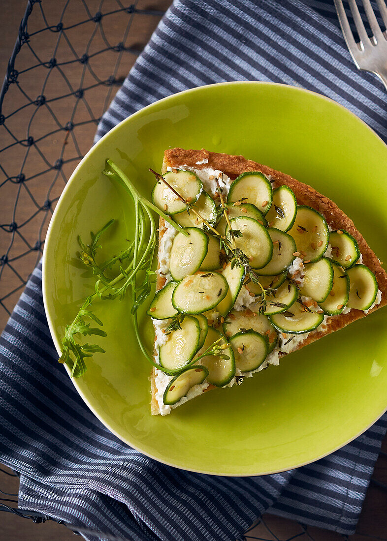 Zucchini and goat's cheese tart