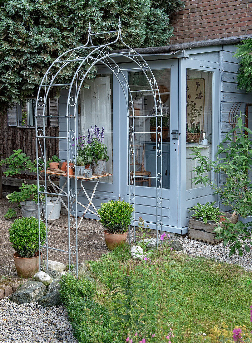 Metal arch in the garden