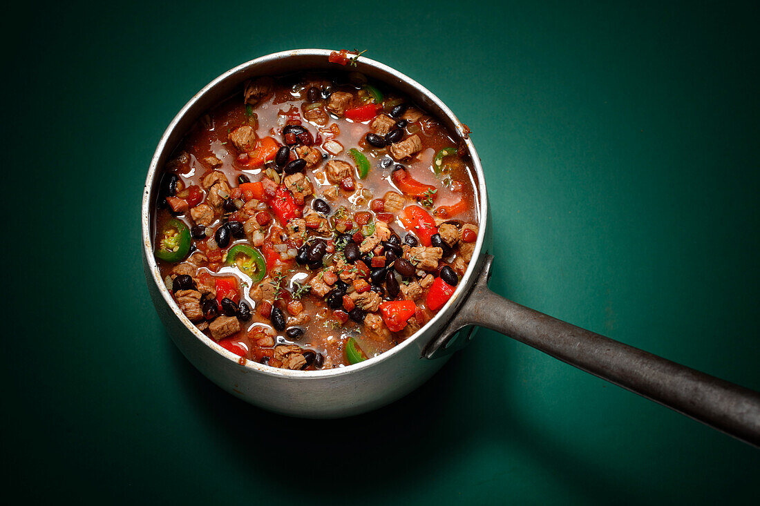 Chilli con carne with black beans and dry-aged beef