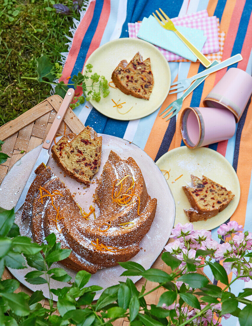 Carrot and beetroot cake with walnuts