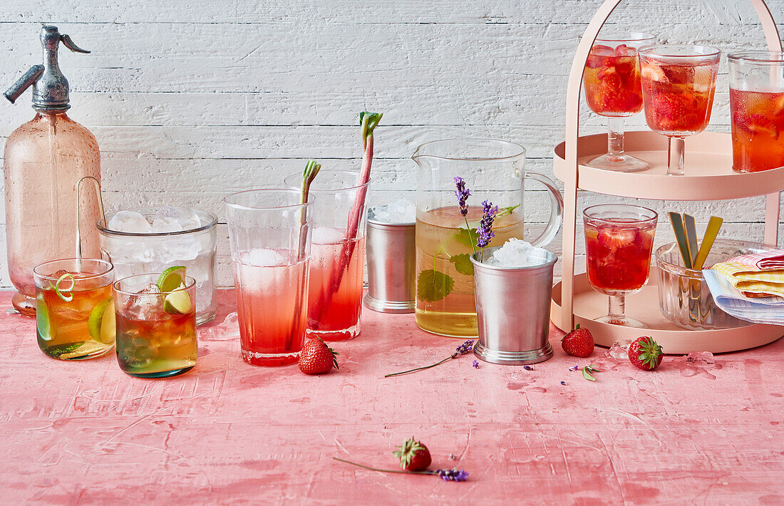 Strawberry spritz, Ever Mule, rhubarb and yuzu tonic, herbal julep