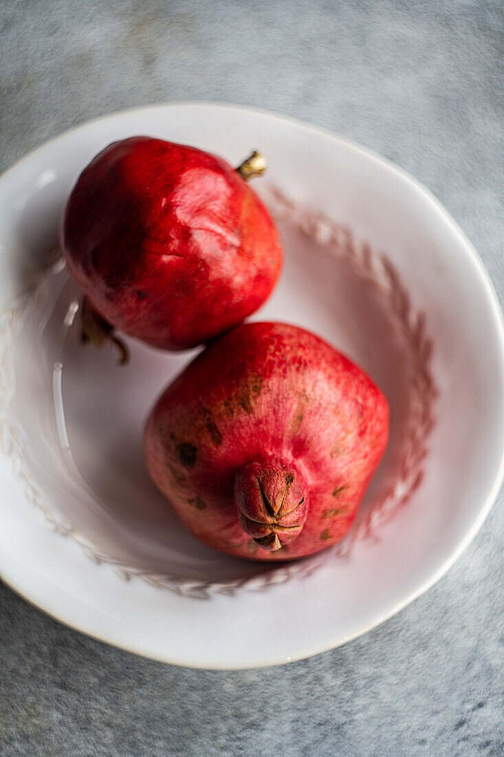 Two ripe pomegranates