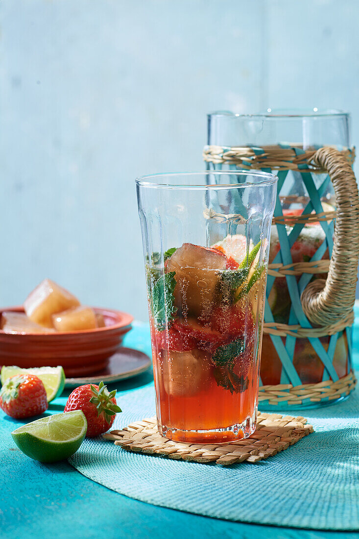 Strawberry iced tea punch