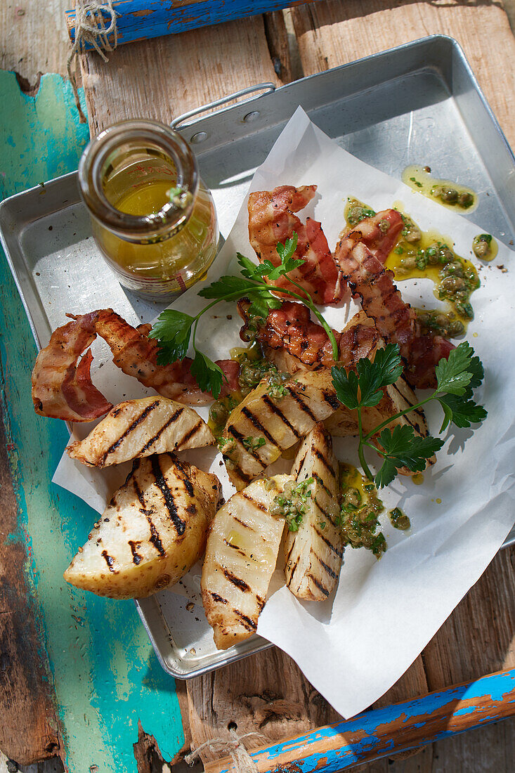 Gerösteter Sellerie mit Kapern-Vinaigrette