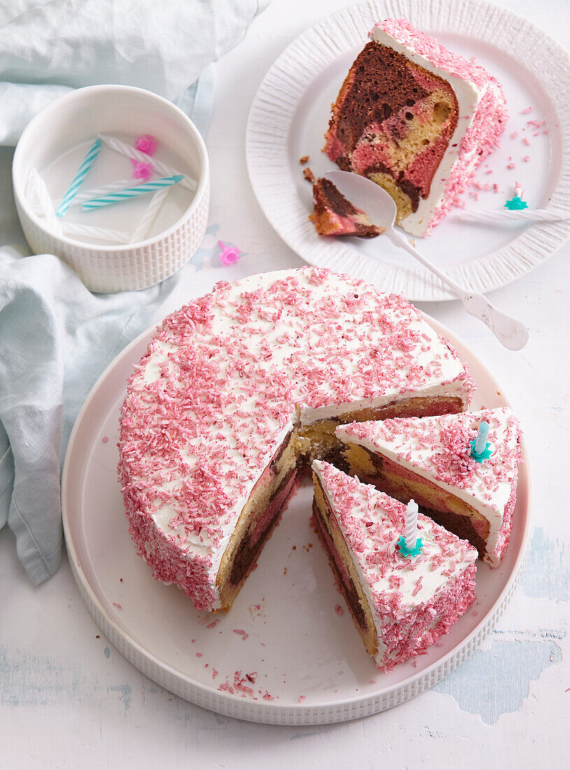 Tricolour birthday cake