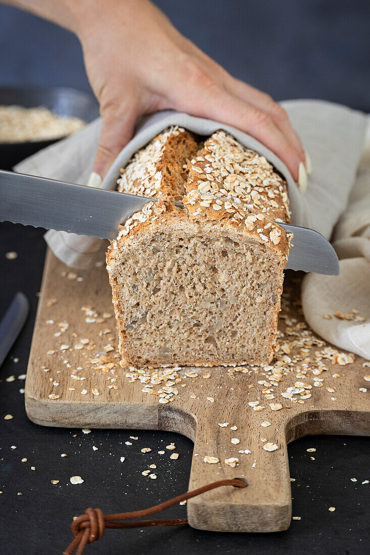 Loaf of Bread with Seeds and Oats