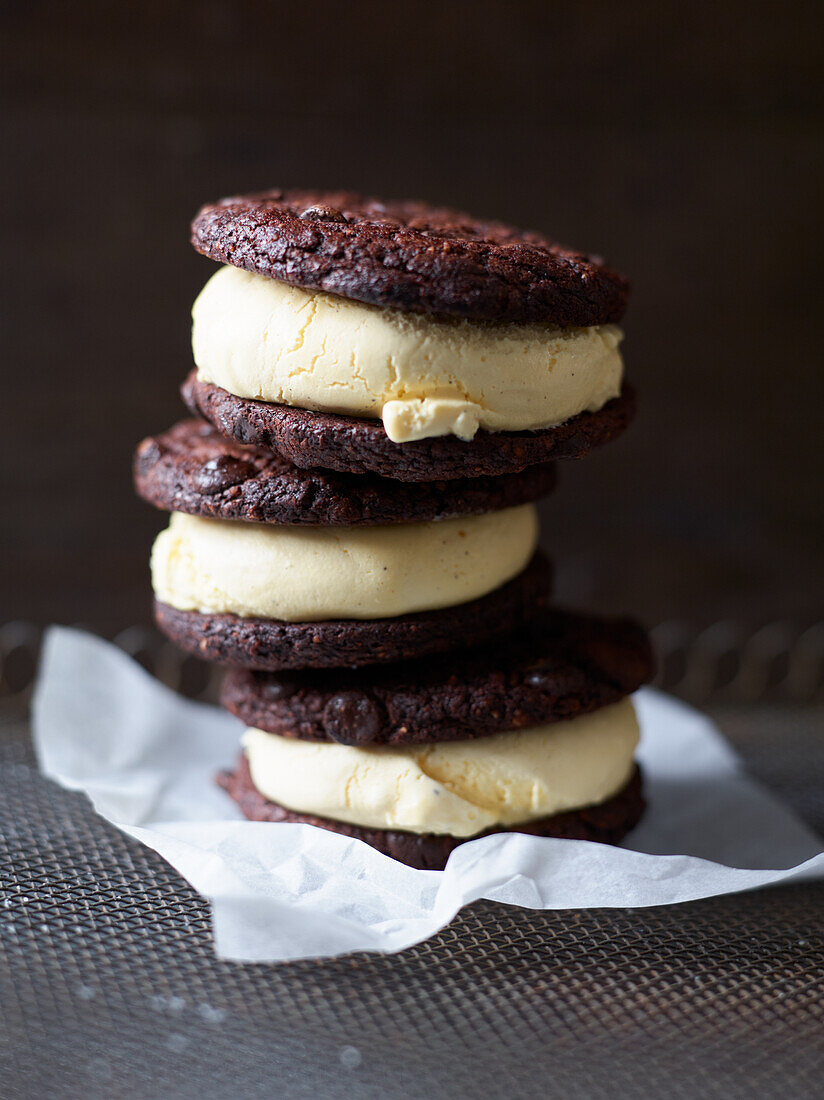 Cookie ice cream sandwiches