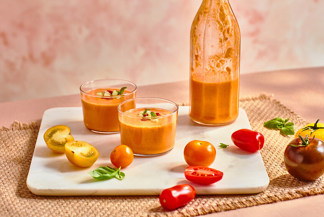 Gazpacho and loose tomatoes