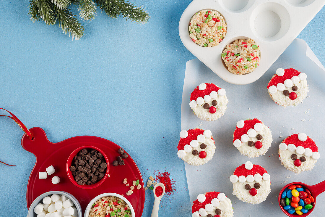 Rice Krispies-Santa Cupcakes