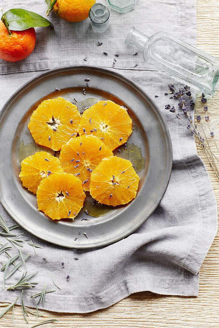 Orangen-Lavendel-Salat mit Honig