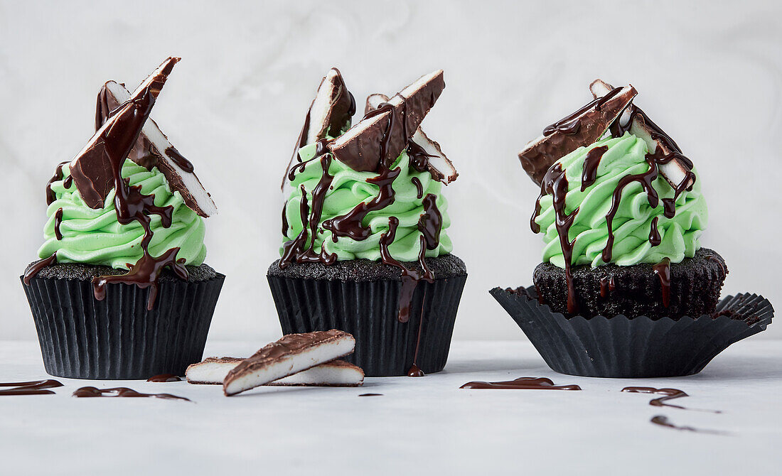 Green mint pattie cupcakes